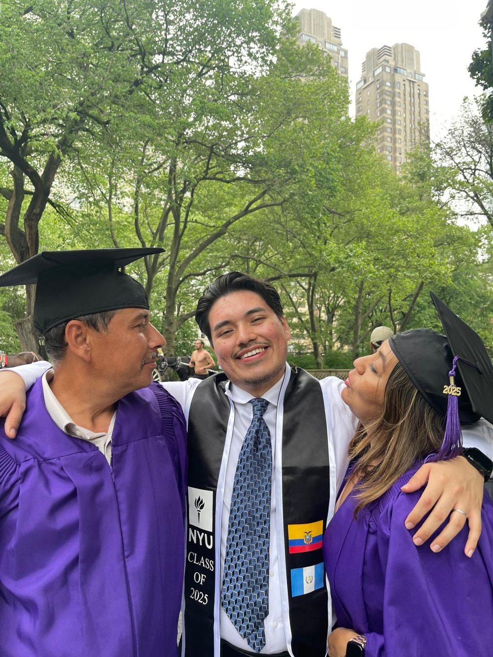 Walter with his parents at NYU graduation